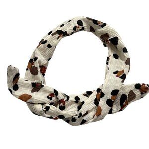 Atelier Des Femmes Headband in White Brown Black Print